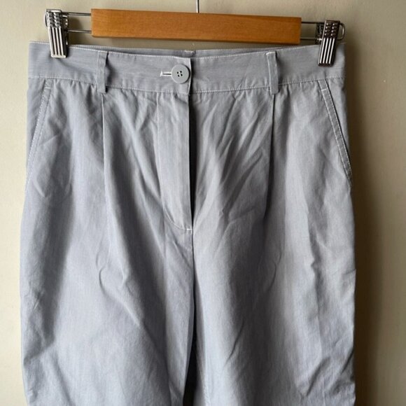 Cos Blue pleated cotton blend high rise lightweight trouser pants size 2 - Picture 3 of 11